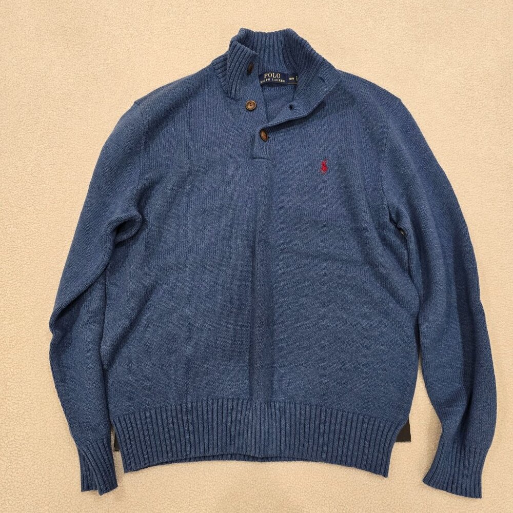 Polo Ralph Lauren Men's Classic 3 Button Up Cotton Sweater Size Medium